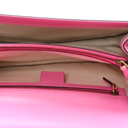 Gucci Knight Calfskin Malaga Kid Heart Medium GG Marmont Chain Handle Bag Tropical Pink Flower Hibiscus Red Multicolor 5 of 11