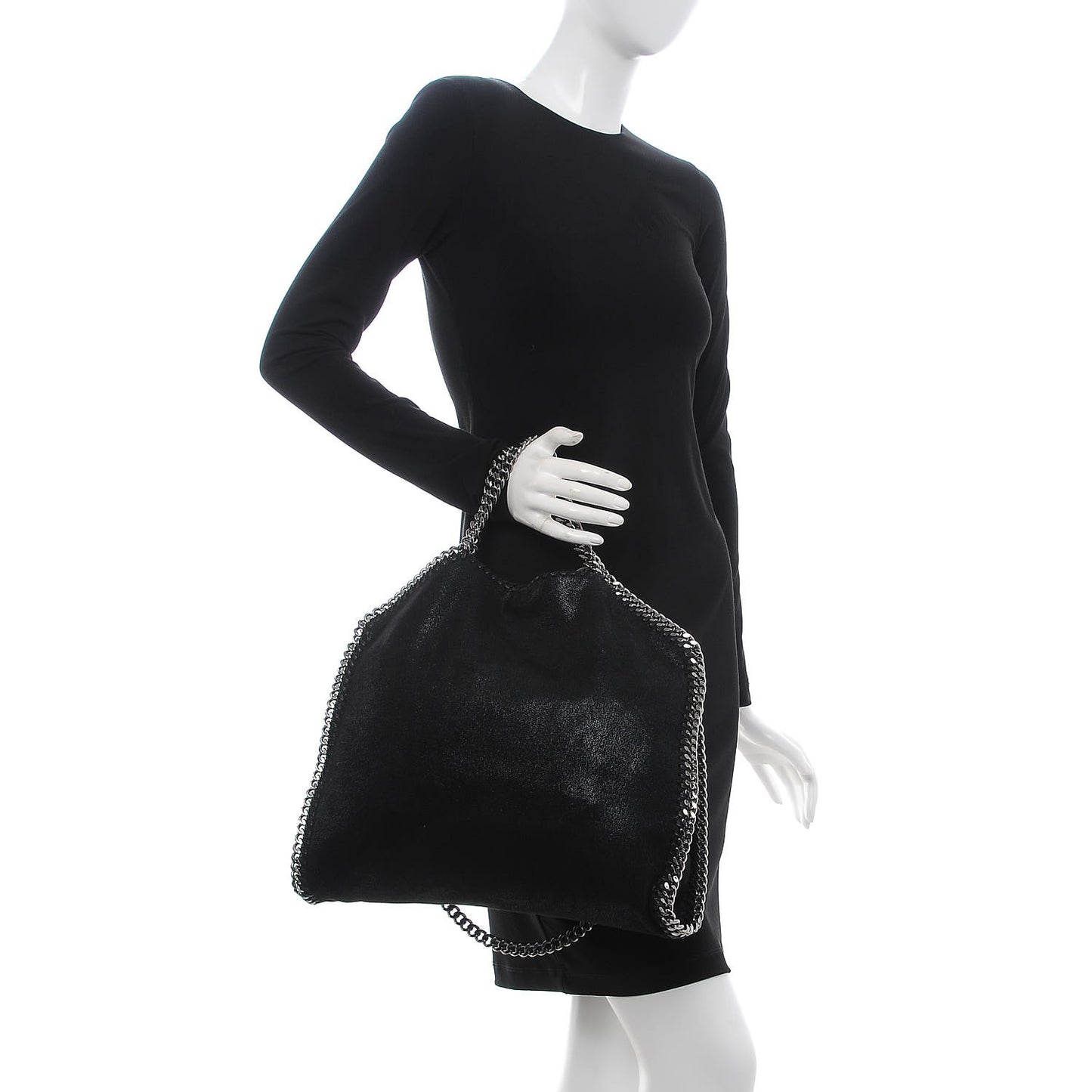 Shaggy Deer Falabella Fold Over Tote Black