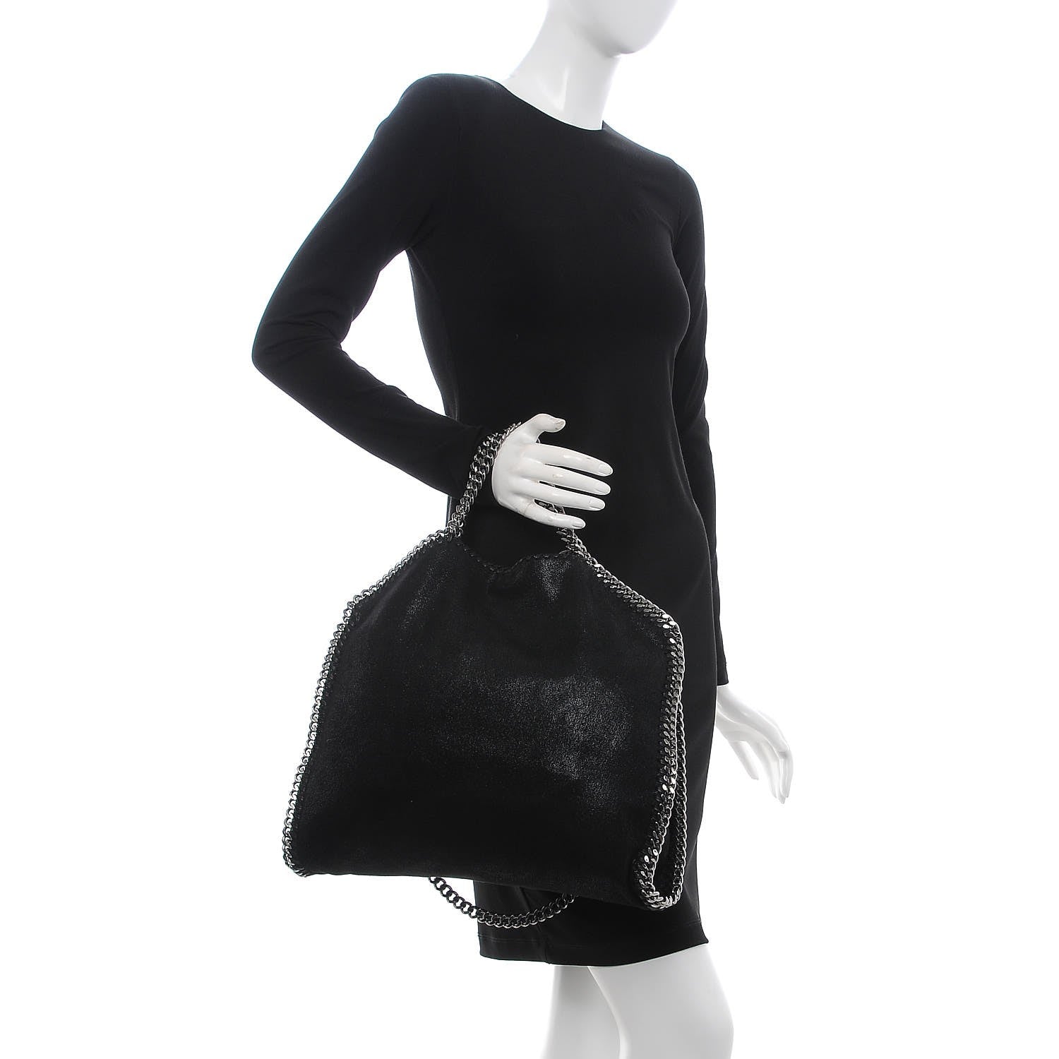 Stella McCartney Shaggy Deer Falabella Fold Over Tote Black 2 of 8
