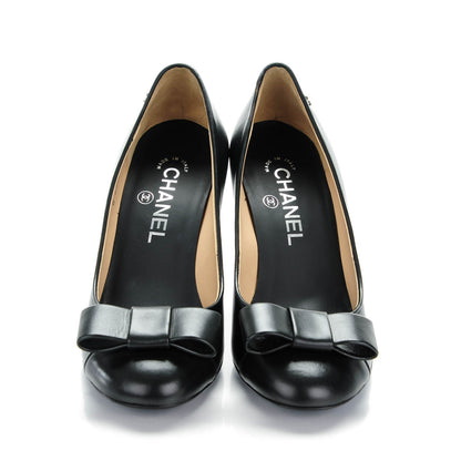 Chanel Lambskin Bow Pumps 36.5 Black 2 of 8