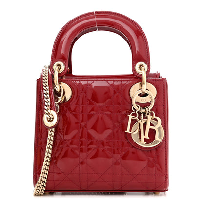 Christian Dior Patent Cannage Mini Lady Dior Red 1 of 10
