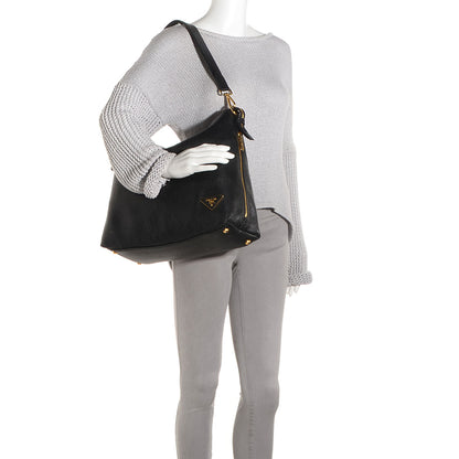 Prada Vitello Daino Side Zip Hobo Nero Black 2 of 12