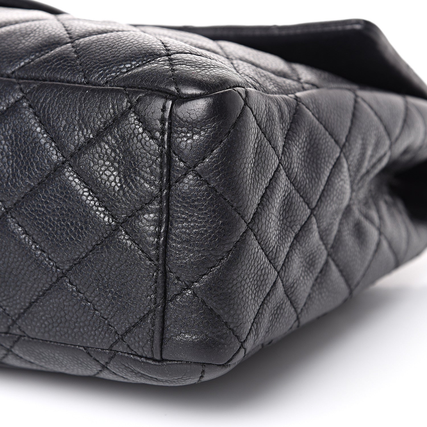 Chanel Washed Caviar Quilted Maxi Single Flap Black 9 of 12