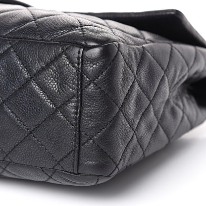 Chanel Washed Caviar Quilted Maxi Single Flap Black 9 of 12
