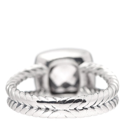 David Yurman Sterling Silver Diamond Morganite 7mm Petite Albion Ring 49 4.75 4 of 5