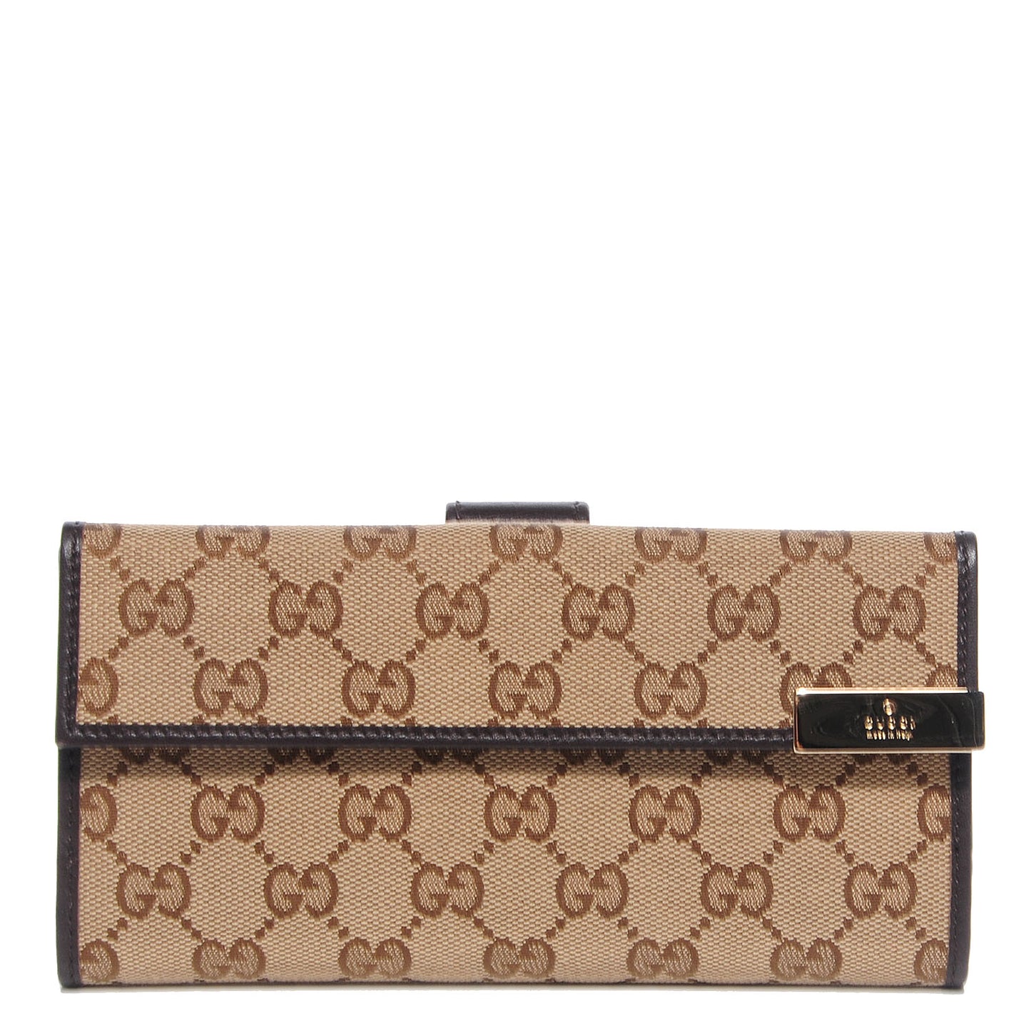 Monogram Margaux Calfskin Dice Continental Wallet Beige Ebony Dark Brown