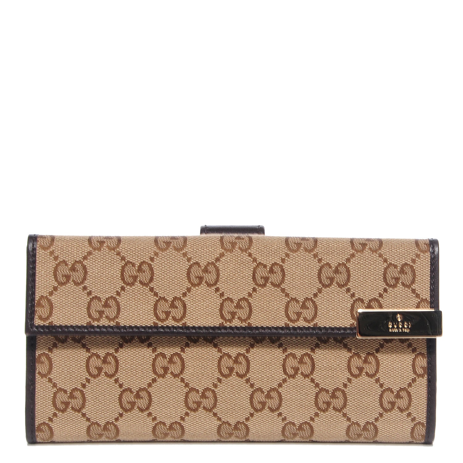 Gucci Monogram Margaux Calfskin Dice Continental Wallet Beige Ebony Dark Brown 1 of 7