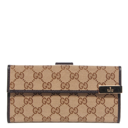 Gucci Monogram Margaux Calfskin Dice Continental Wallet Beige Ebony Dark Brown 1 of 7