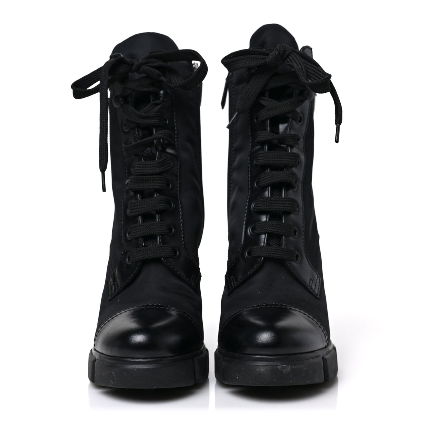 Spazzolato Re-Nylon Metal Triangle Logo 110mm Ankle Boots 38 Black