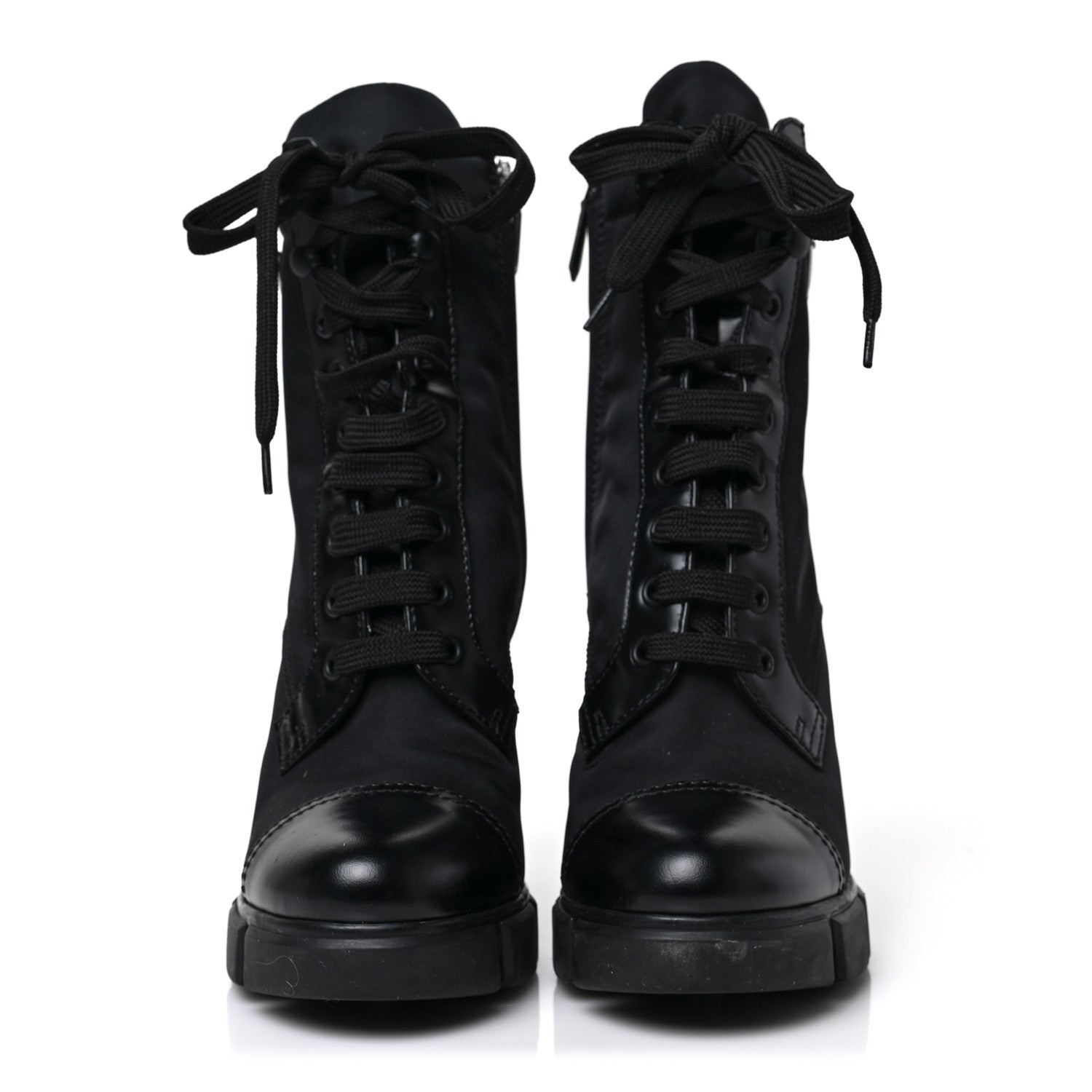 Prada Spazzolato Re-Nylon Metal Triangle Logo 110mm Ankle Boots 38 Black 2 of 6