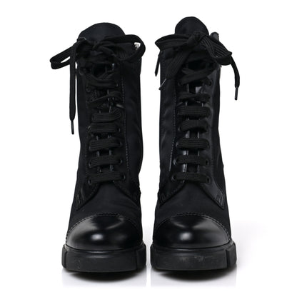 Prada Spazzolato Re-Nylon Metal Triangle Logo 110mm Ankle Boots 38 Black 2 of 6