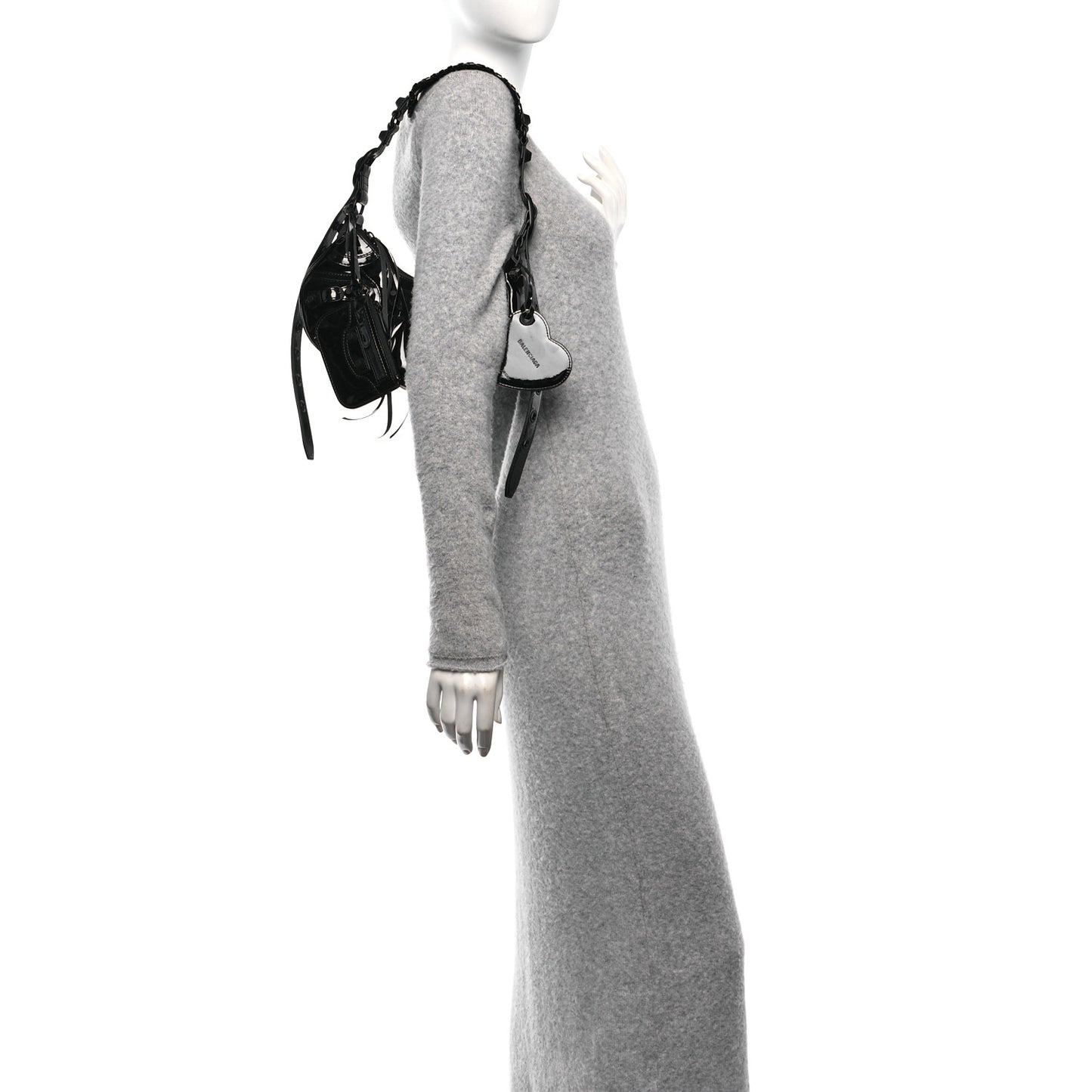 Patent Faux Leather Le Cagole Shoulder Bag XS Black