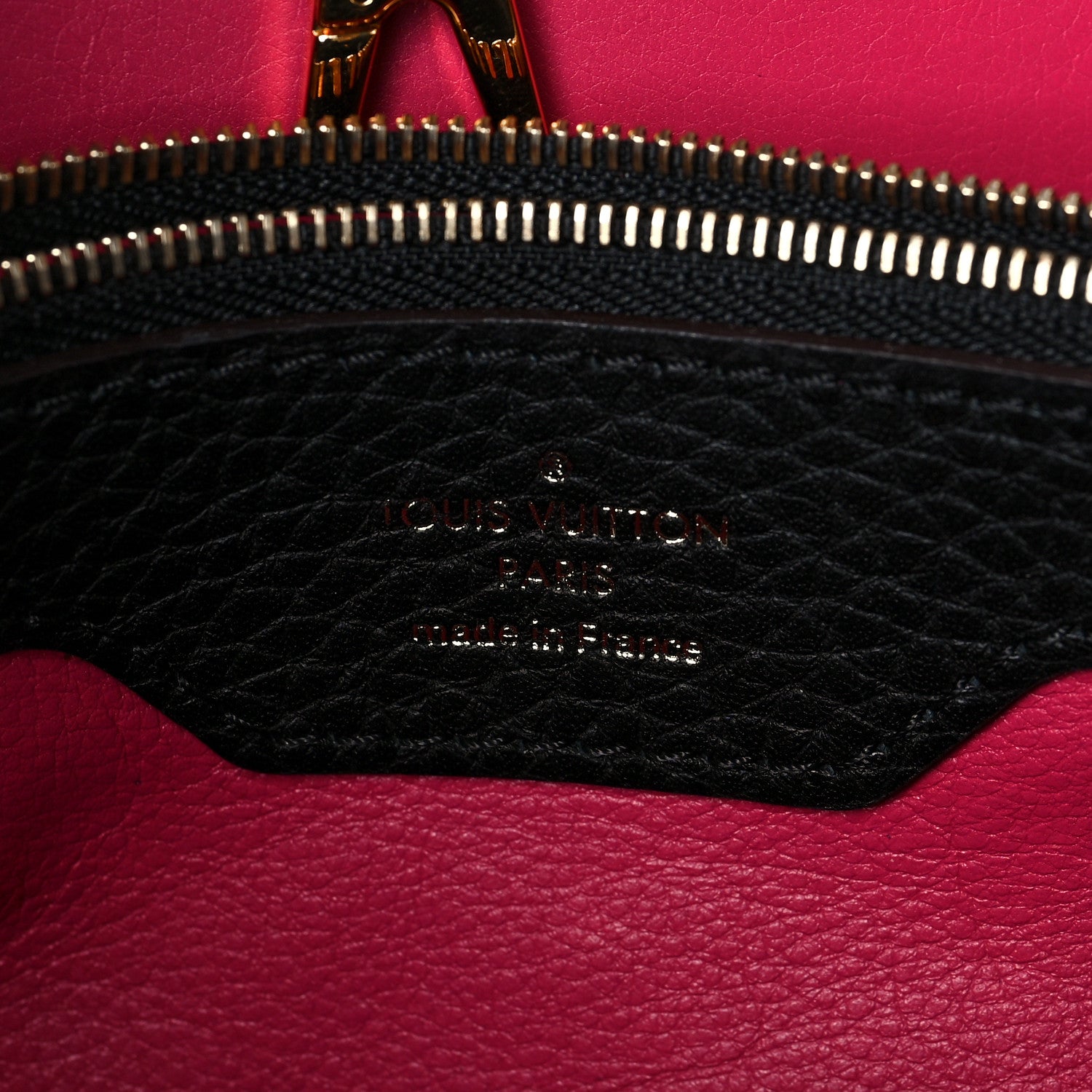 Louis Vuitton Taurillon Capucines MM Black Fuchsia 6 of 7