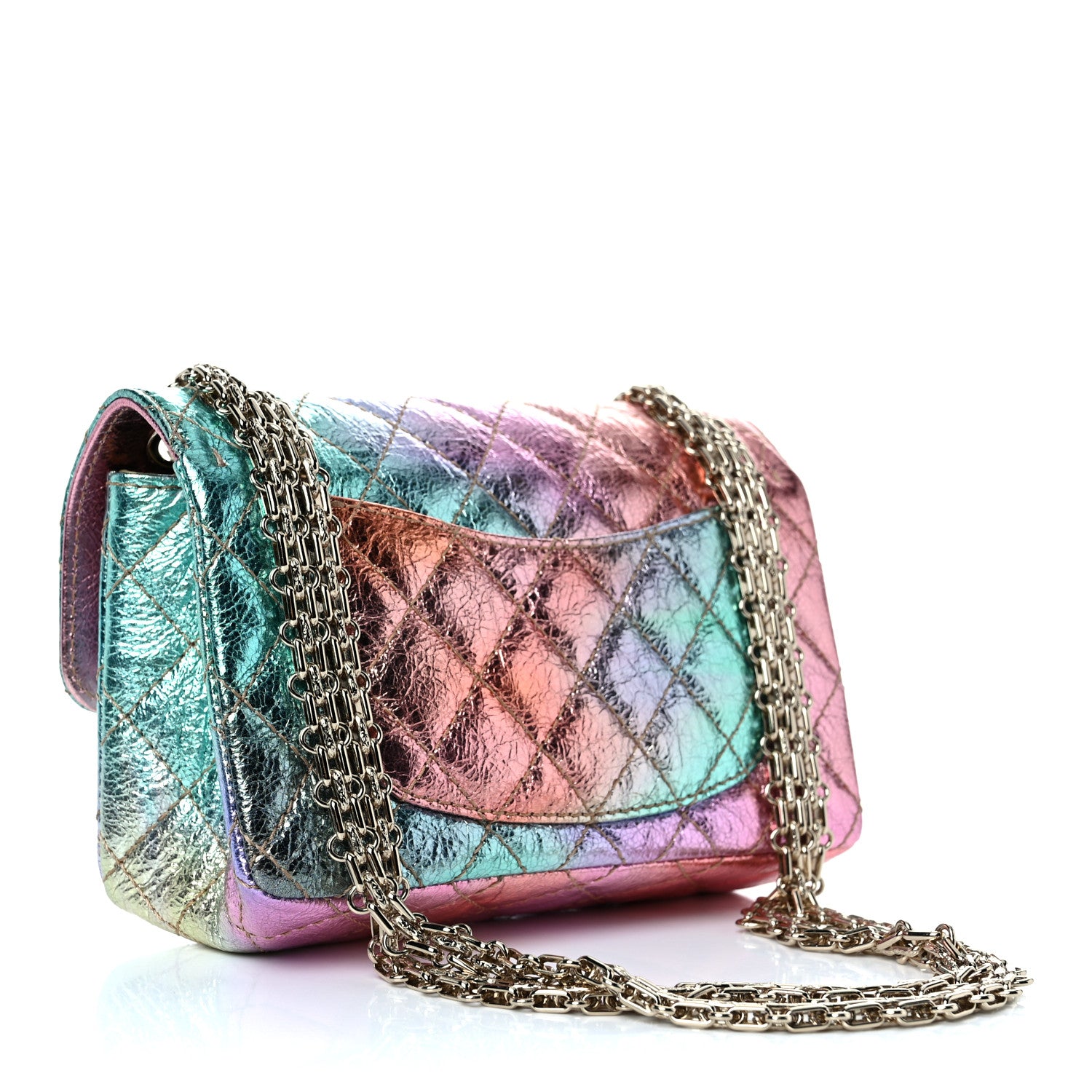 Chanel Metallic Goatskin Quilted Mini 2.55 Reissue Flap Multicolor 3 of 10