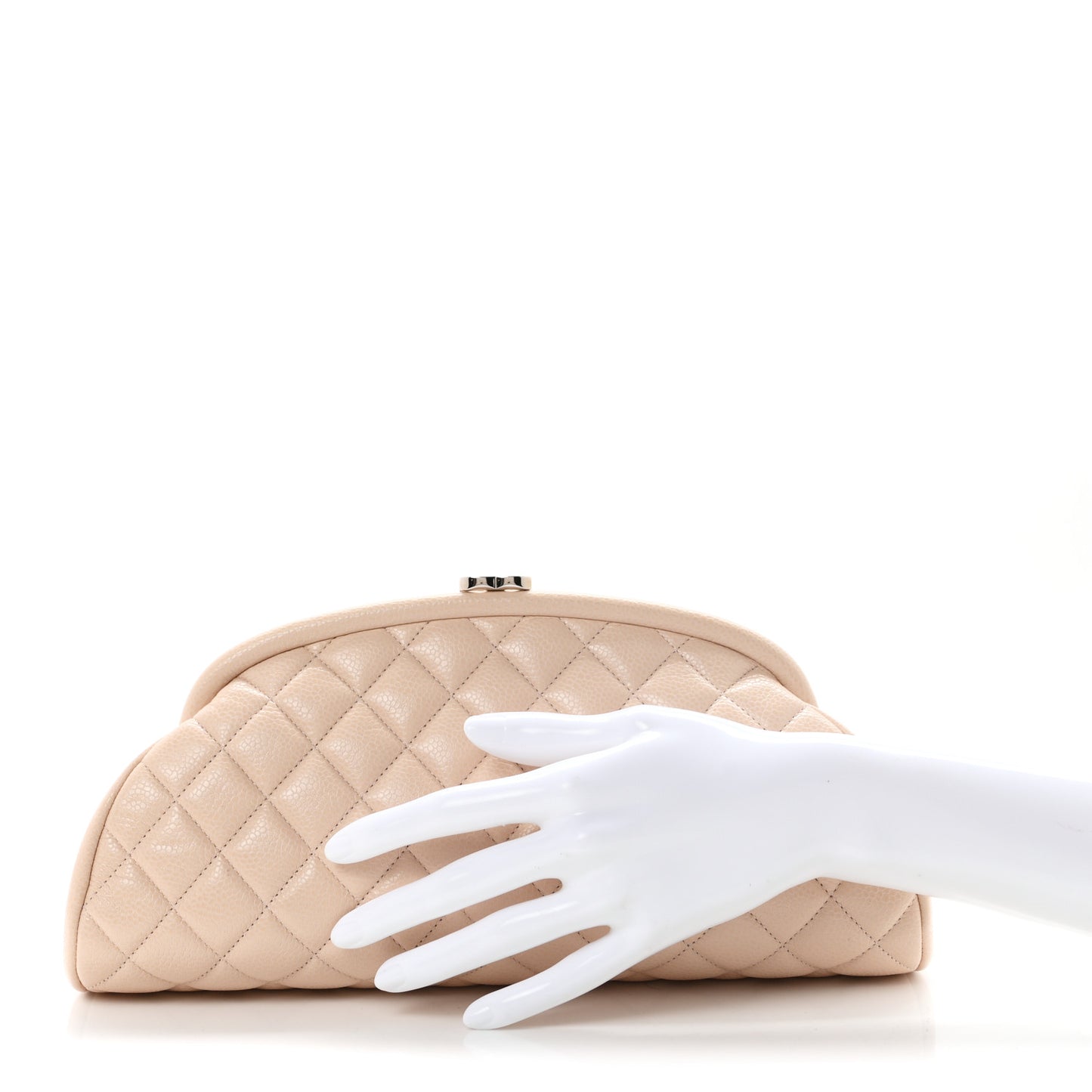 Caviar Quilted Timeless Clutch Light Pink
