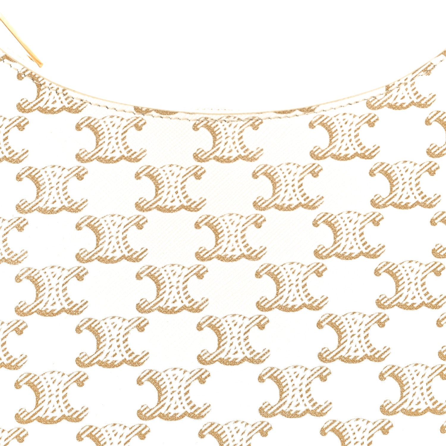 Celine Canvas Calfskin Ava Triomphe Shoulder Bag White 8 of 11