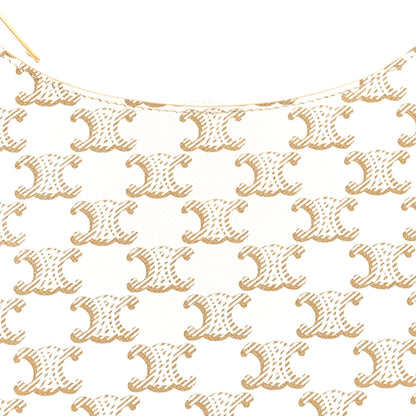 Celine Canvas Calfskin Ava Triomphe Shoulder Bag White 8 of 11