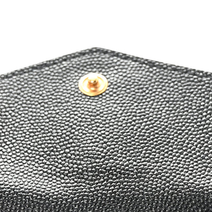 Saint Laurent Grain De Poudre Uptown Monogram Card Case Black 6 of 7