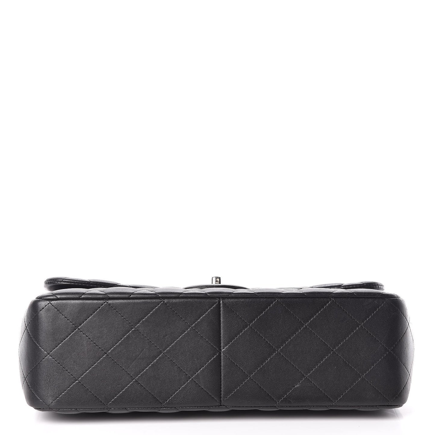 Lambskin Quilted Jumbo Double Flap Black