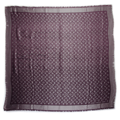 Louis Vuitton Silk Lurex Wool Monogram Shine Shawl Amarante 3 of 6