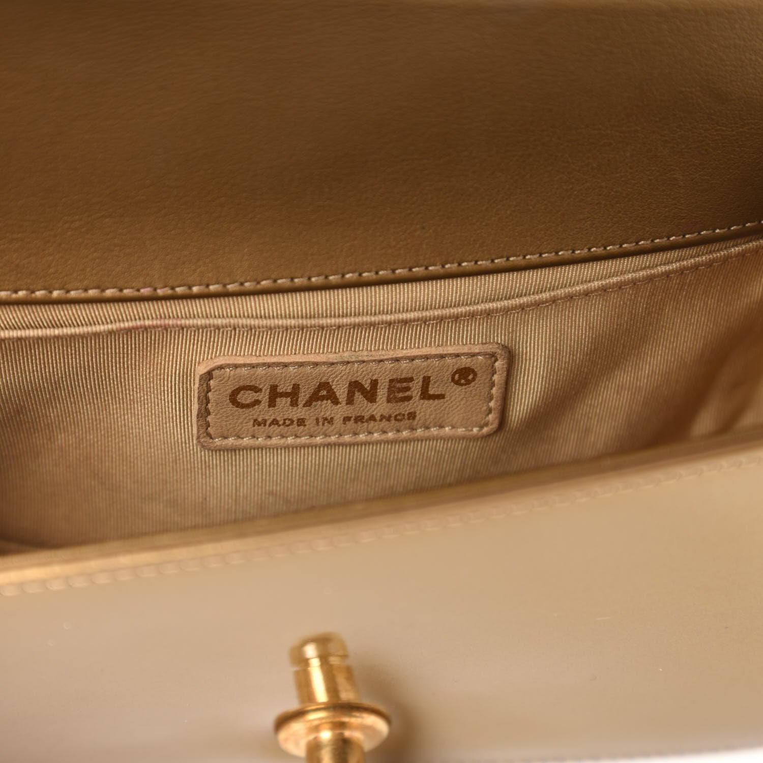 Chanel Metallic Patent Calfskin Quilted Small Boy Flap Gold 9 of 11