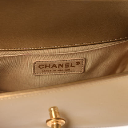 Chanel Metallic Patent Calfskin Quilted Small Boy Flap Gold 9 of 11