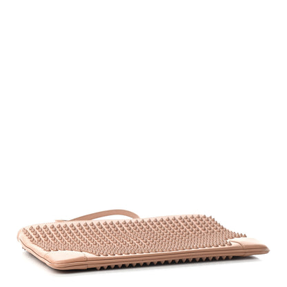 Christian Louboutin Calfskin Studded Loubiposh Chain Clutch Nude 4 of 9