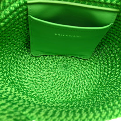 Balenciaga Nylon Lambskin Woven Small Ibiza Basket With Strap Green 5 of 8