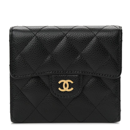 Chanel Caviar Quilted Compact Flap Wallet Black 1 of 9