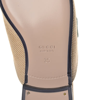 Gucci Canvas Vintage Charlotte Web Womens Princetown Slippers 35 Sand New Shamarock 7 of 7