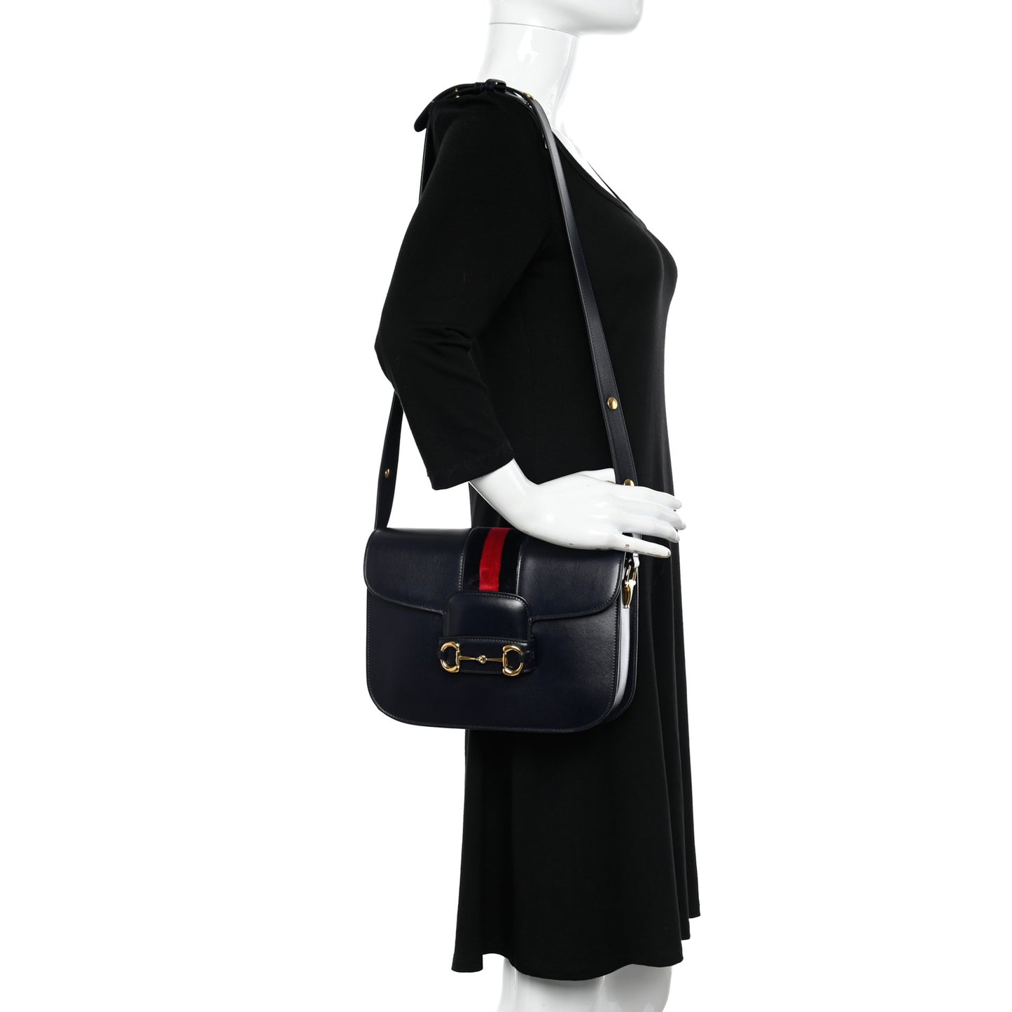 Calfskin Web Horsebit 1955 Shoulder Bag Blue