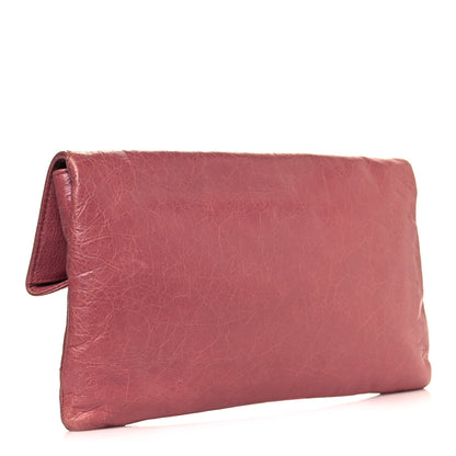 Balenciaga Agneau Giant 12 Silver Hardware Envelope Clutch Rose Bruyere 3 of 9