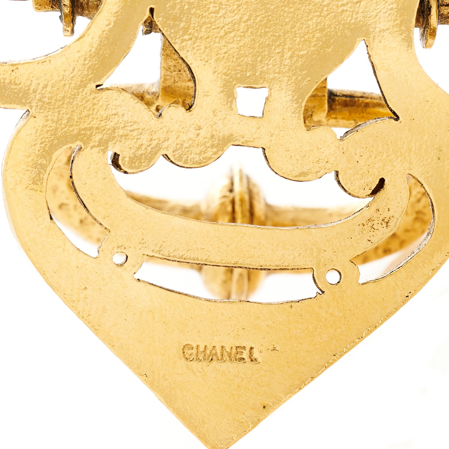 Chanel Metal Door Knocker Brooch Gold 3 of 3