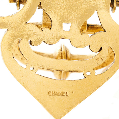 Chanel Metal Door Knocker Brooch Gold 3 of 3