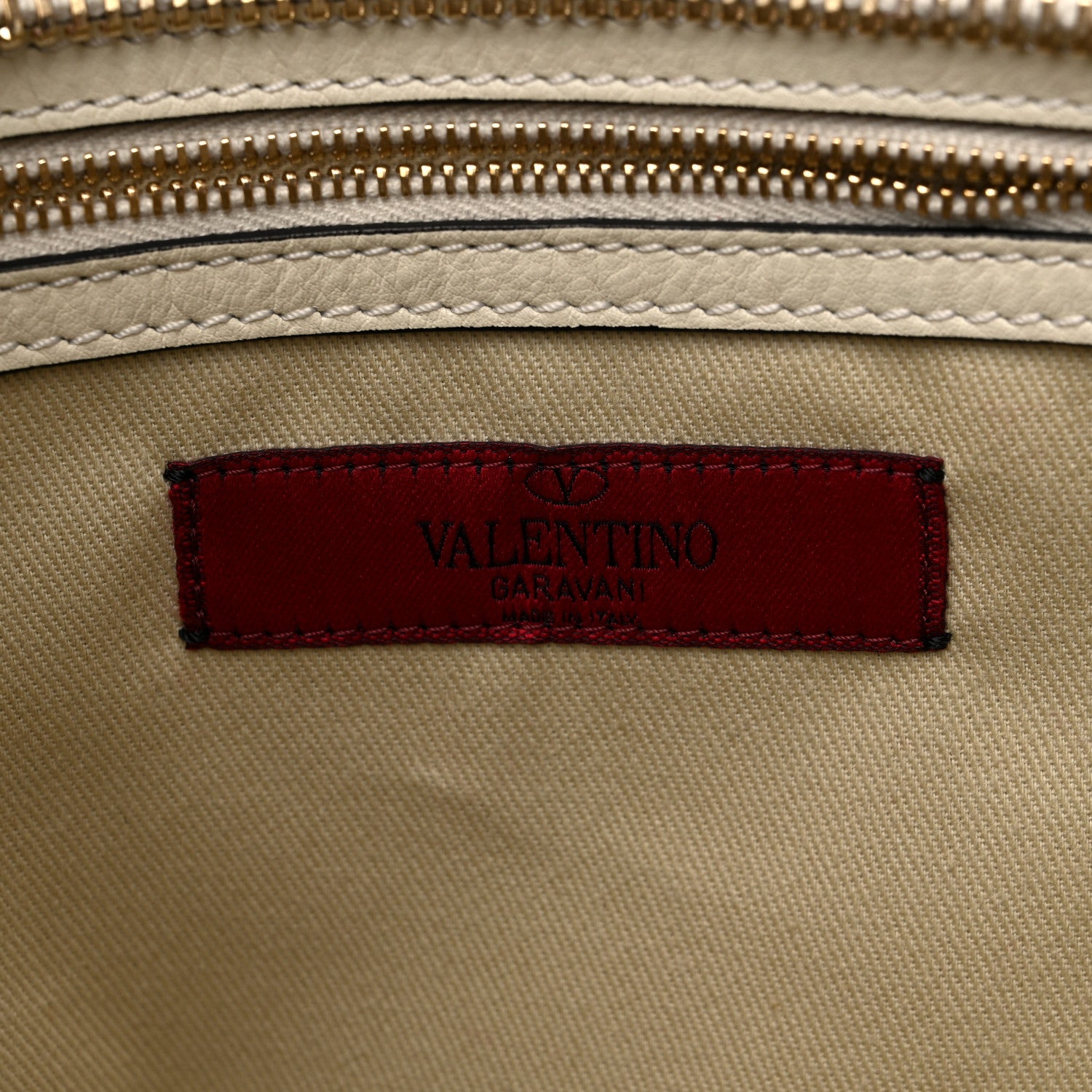 Valentino Garavani Vitello Rockstud Double Handle Tote Ivory 6 of 9