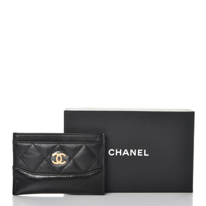Chanel Aged Calfskin Quilted Gabrielle Card Holder Black 9 of 9