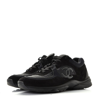 Chanel Kid Suede Calfskin Mens Sneakers 46 Black 3 of 7