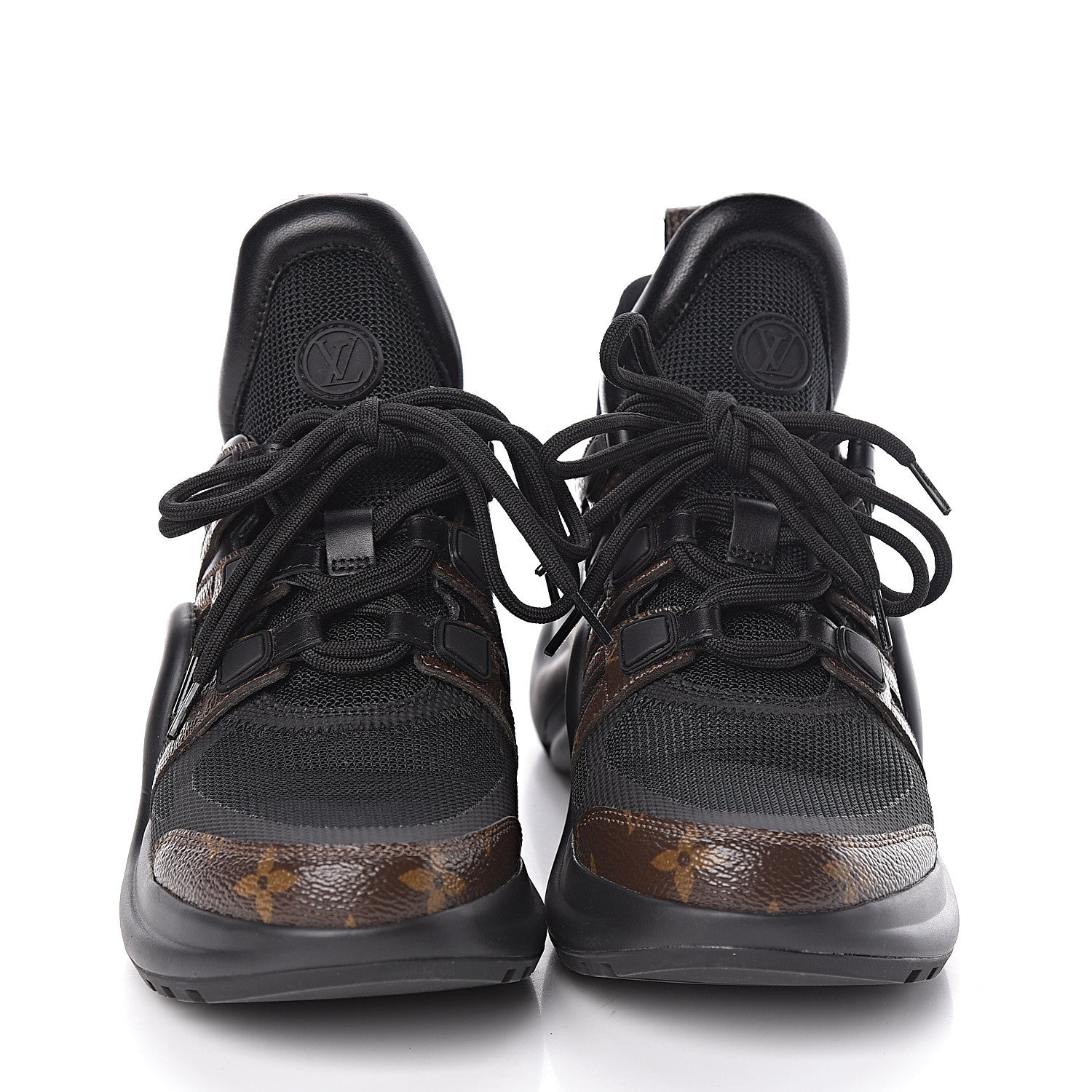 Louis Vuitton Calfskin Patent Monogram LV Archlight Sneakers 38 Black 2 of 9