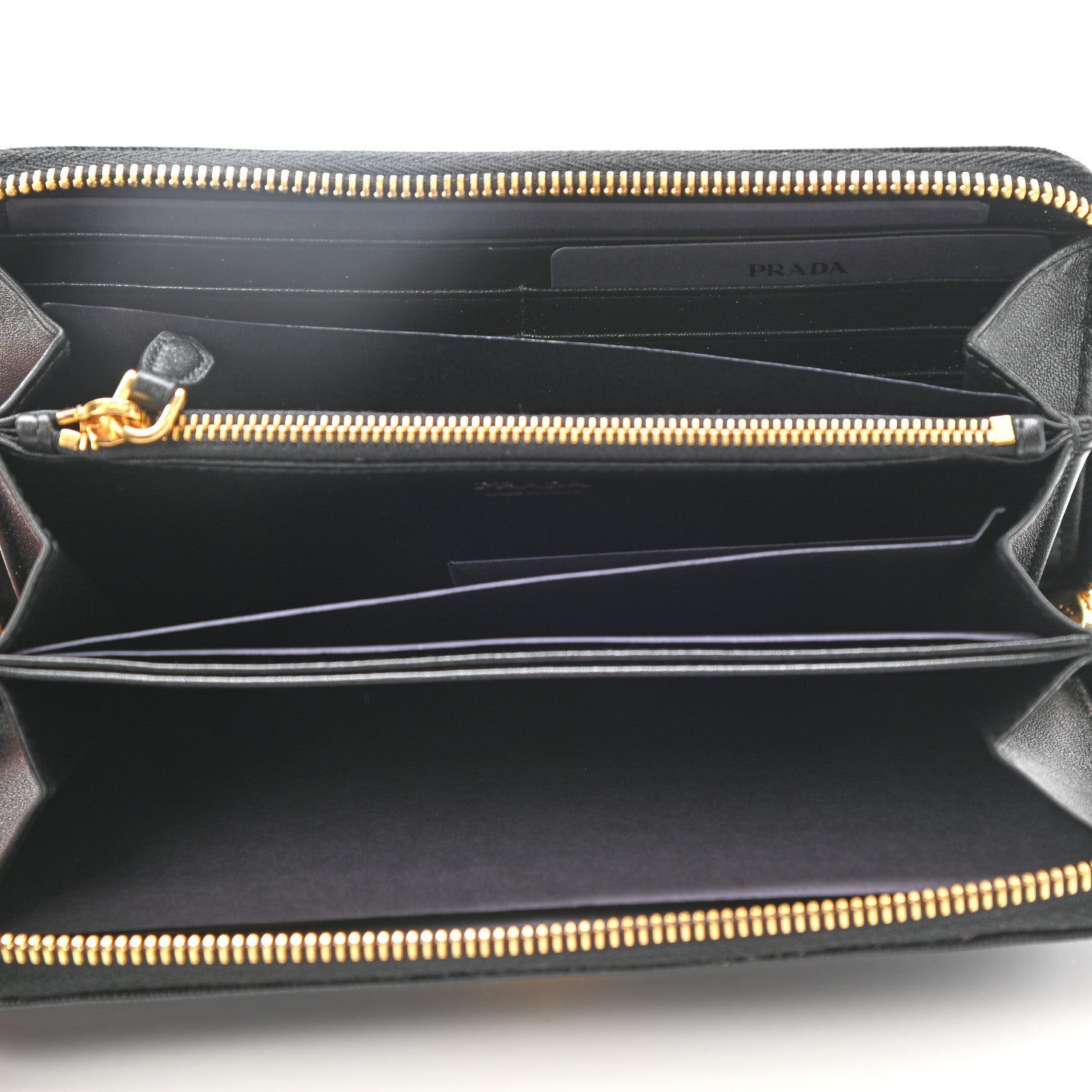 Prada Vitello Move Zip Around Wallet Black 6 of 7