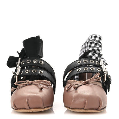 Miu Miu Nappa Double Buckle Ballerina Flats 35 Cammeo Black 3 of 10