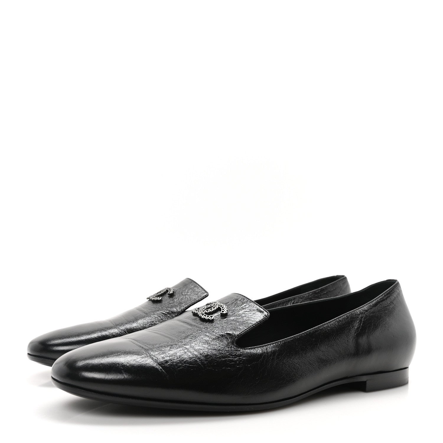 Chanel Lambskin CC Loafers 41 Black 9 of 19