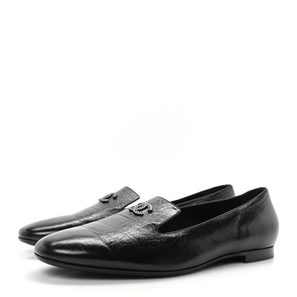 Chanel Lambskin CC Loafers 41 Black 9 of 19