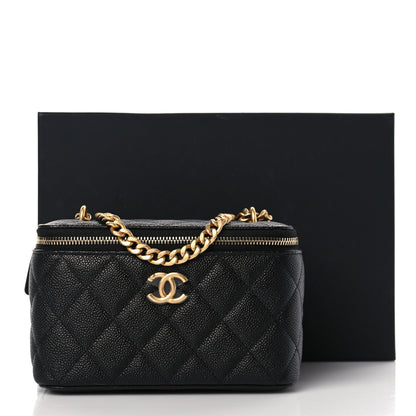 Chanel Caviar Quilted Sweetheart Vanity Case Black 10 of 10