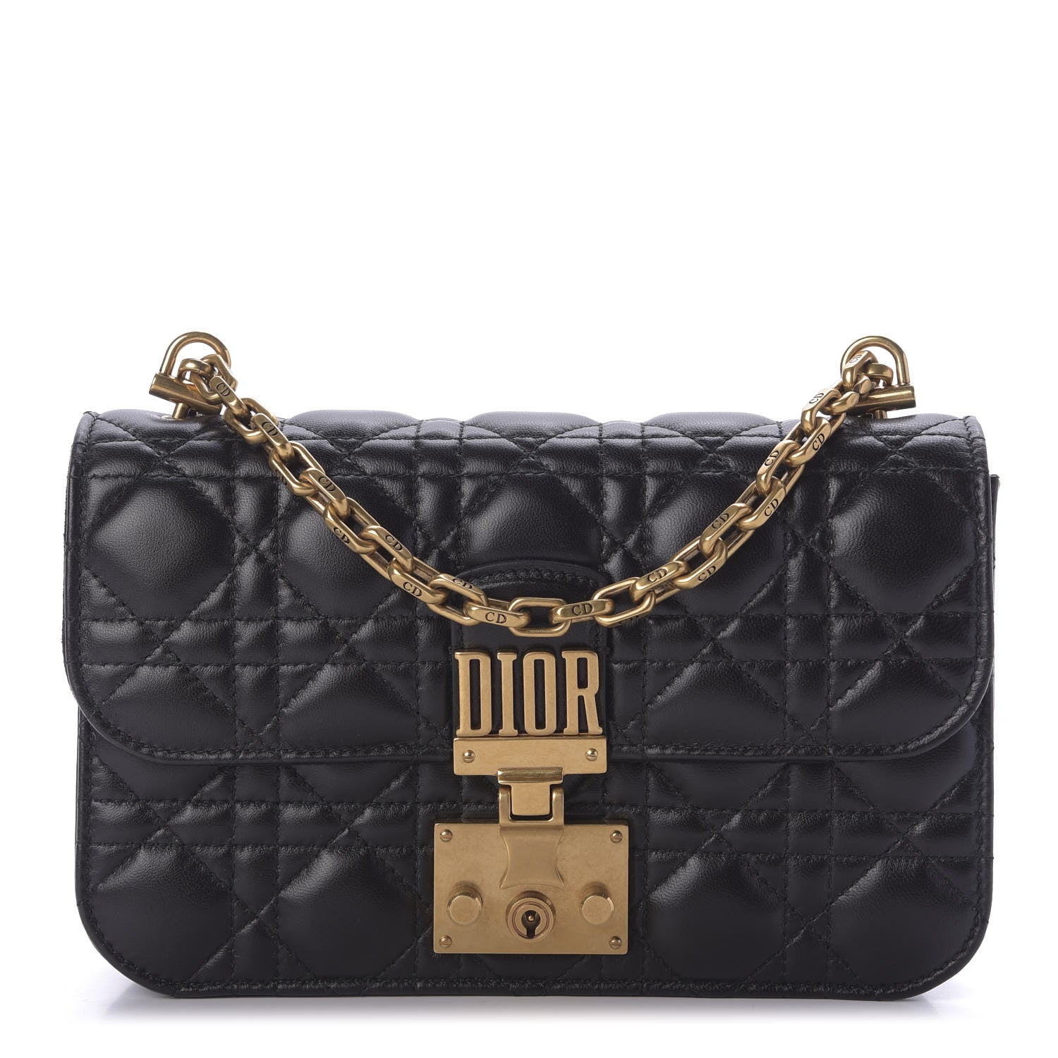 Christian Dior Lambskin Cannage Small Dioraddict Flap Bag Black 1 of 8
