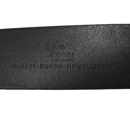 Gucci Selleria Calfskin Mens Interlocking G 37mm Belt 110 44 Black 5 of 9
