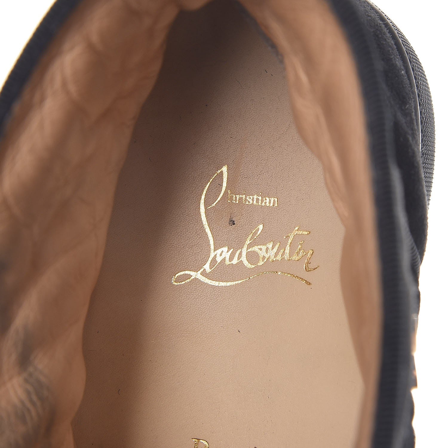 Christian Louboutin Suede Velvet Jeweled Flat Sneakers 38.5 Black 10 of 12