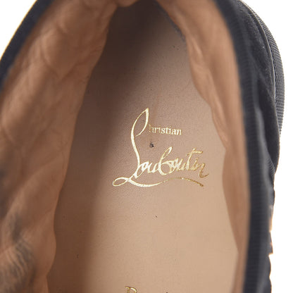 Christian Louboutin Suede Velvet Jeweled Flat Sneakers 38.5 Black 10 of 12