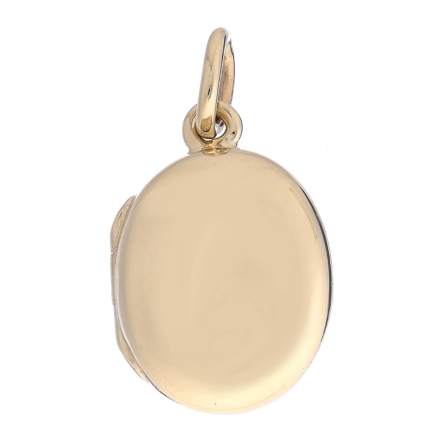 14K Yellow Gold Oval Locket Pendant