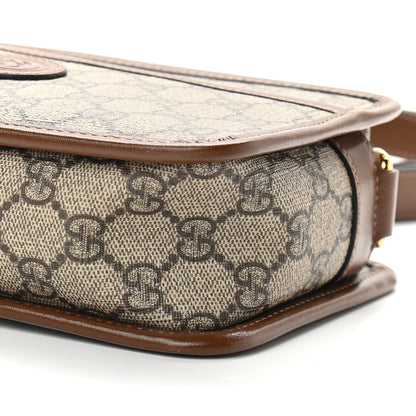 Gucci GG Supreme Monogram Azalea Calfskin Mini Retro Interlocking G Shoulder Bag Beige Ebony Brown Sugar 9 of 9