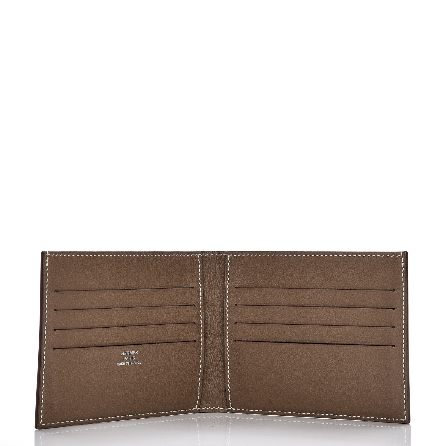 Hermes Swift Silk Printed Citizen Twill Compact Wallet Etoupe Bleu Thalassa 5 of 8